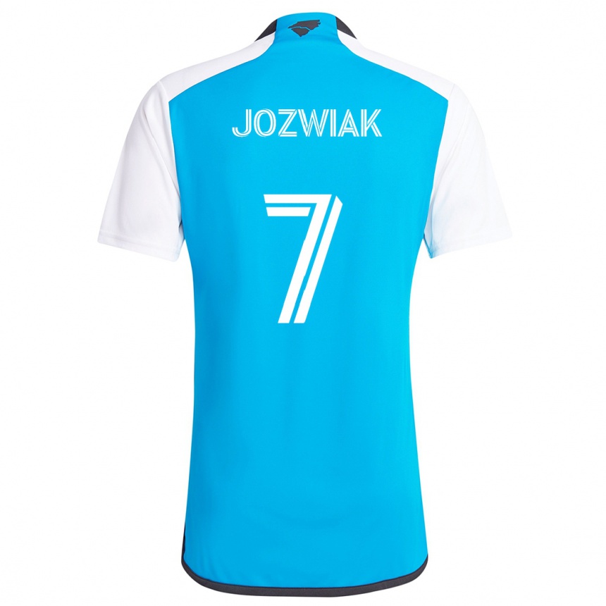 Niño Fútbol Camiseta Kamil Józwiak #7 Azul Blanco 1ª Equipación 2024/25