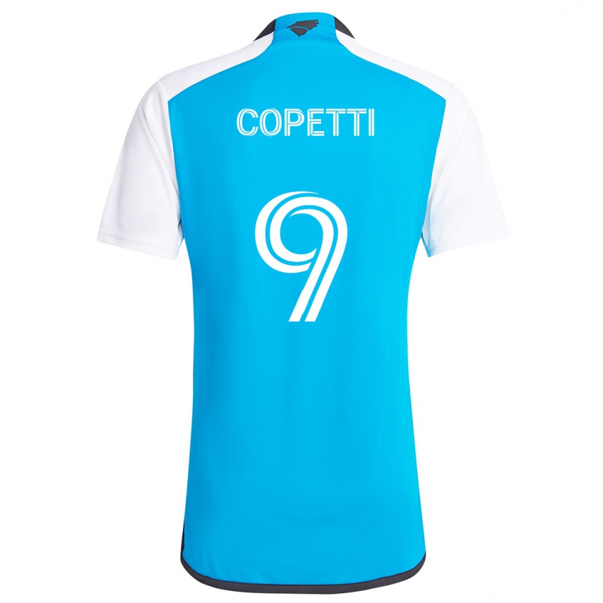 Niño Fútbol Camiseta Enzo Copetti #9 Azul Blanco 1ª Equipación 2024/25