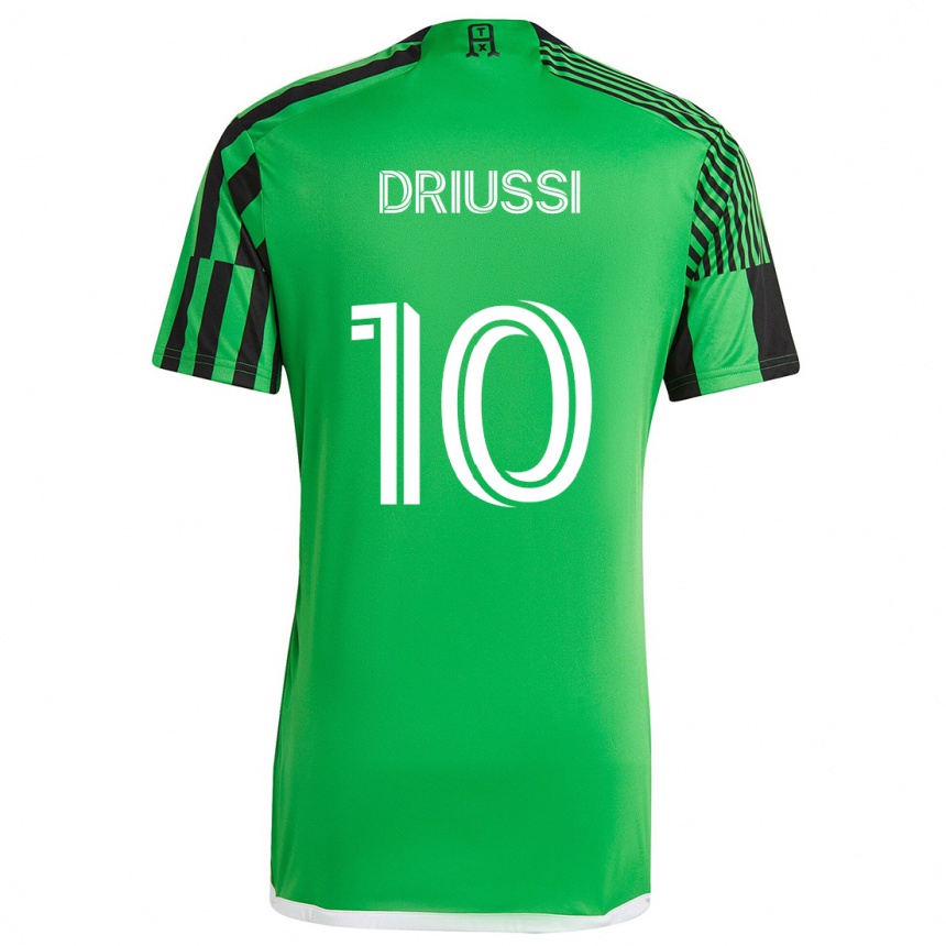 Niño Fútbol Camiseta Sebastián Driussi #10 Verde Negro 1ª Equipación 2024/25