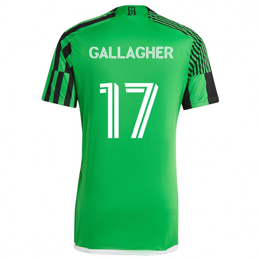 Niño Fútbol Camiseta Jon Gallagher #17 Verde Negro 1ª Equipación 2024/25