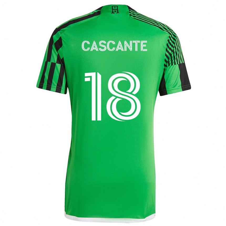 Niño Fútbol Camiseta Julio Cascante #18 Verde Negro 1ª Equipación 2024/25