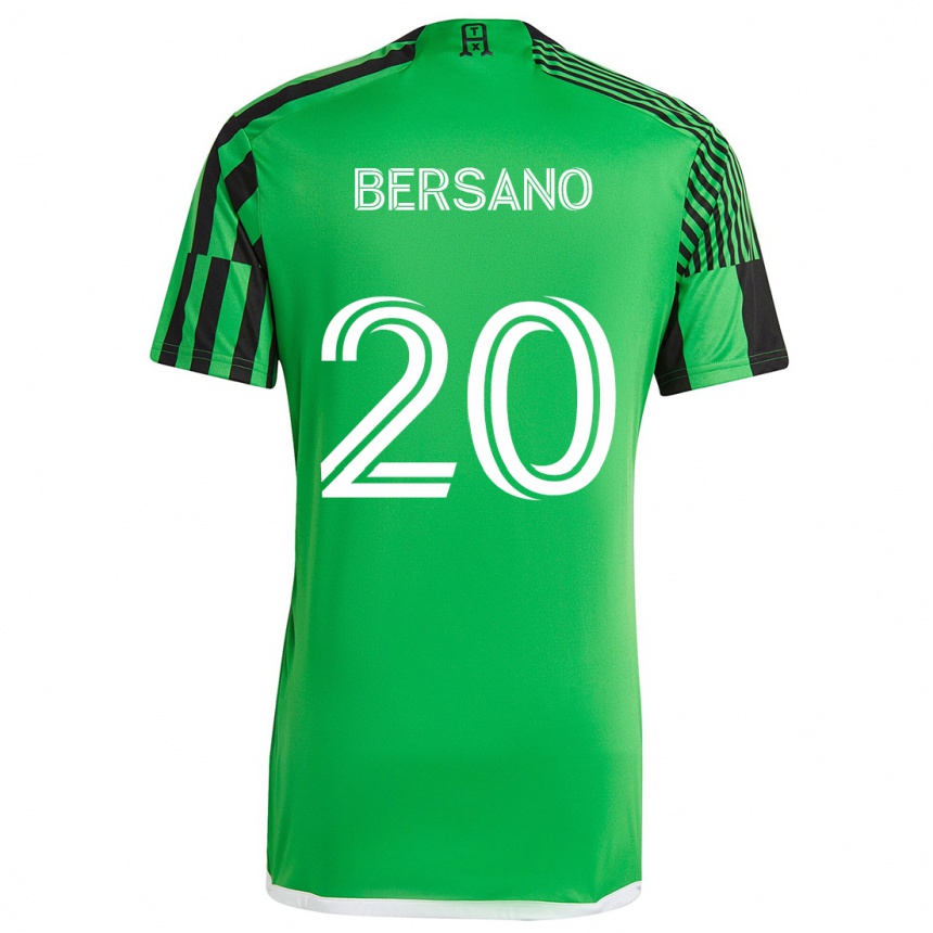 Niño Fútbol Camiseta Matt Bersano #20 Verde Negro 1ª Equipación 2024/25