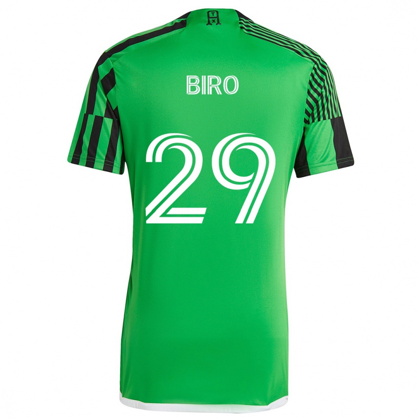 Niño Fútbol Camiseta Guilherme Biro #29 Verde Negro 1ª Equipación 2024/25