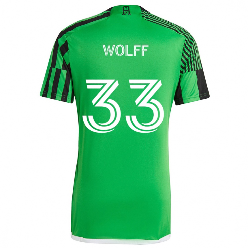 Niño Fútbol Camiseta Owen Wolff #33 Verde Negro 1ª Equipación 2024/25