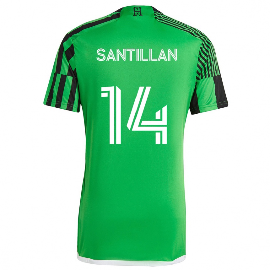 Niño Fútbol Camiseta Jonathan Santillan #14 Verde Negro 1ª Equipación 2024/25