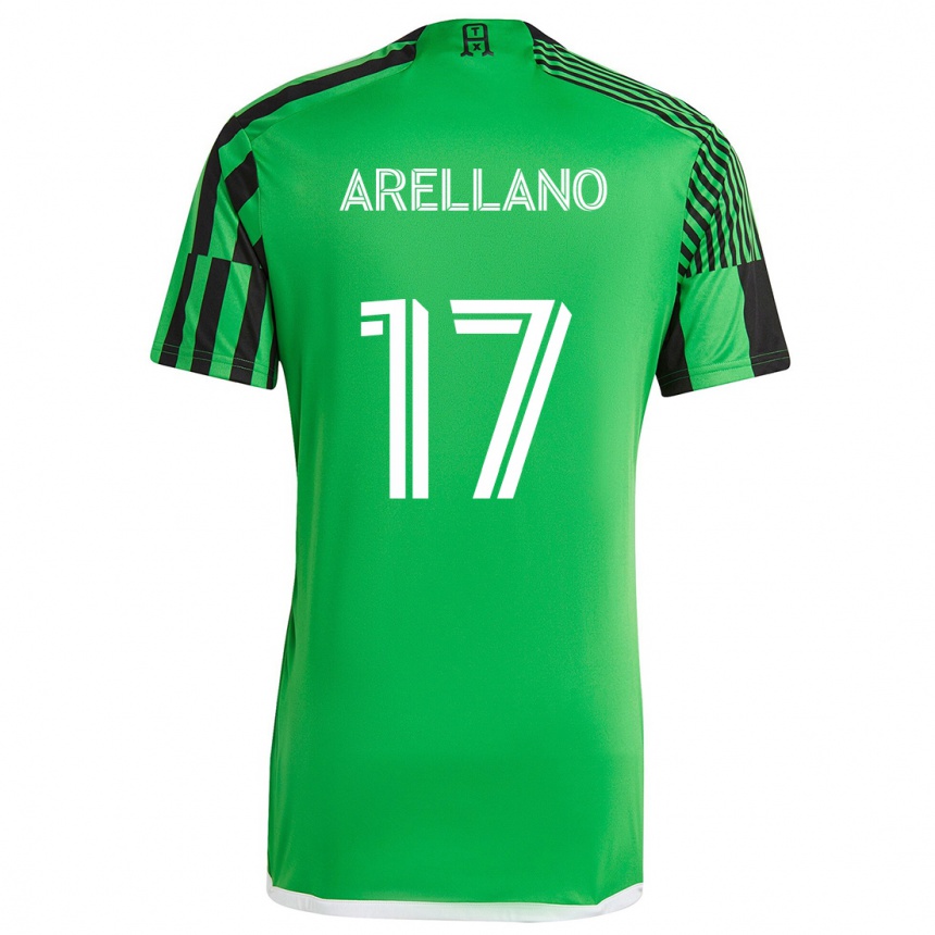 Niño Fútbol Camiseta Bryan Arellano #17 Verde Negro 1ª Equipación 2024/25