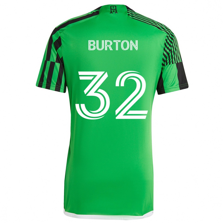 Niño Fútbol Camiseta Micah Burton #32 Verde Negro 1ª Equipación 2024/25