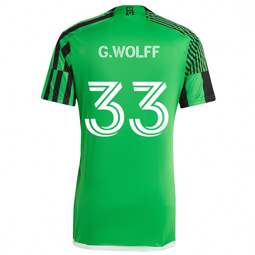 Niño Fútbol Camiseta Gavin Wolff #33 Verde Negro 1ª Equipación 2024/25