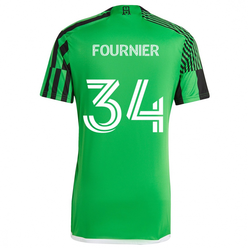 Niño Fútbol Camiseta Drake Fournier #34 Verde Negro 1ª Equipación 2024/25