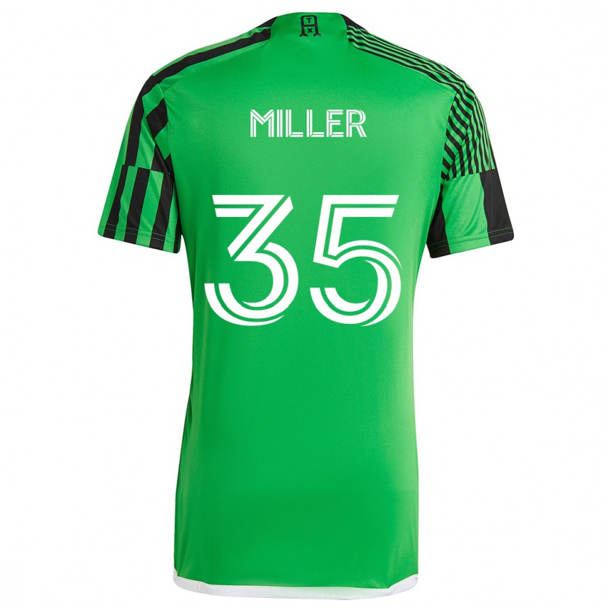 Niño Fútbol Camiseta Mason Miller #35 Verde Negro 1ª Equipación 2024/25