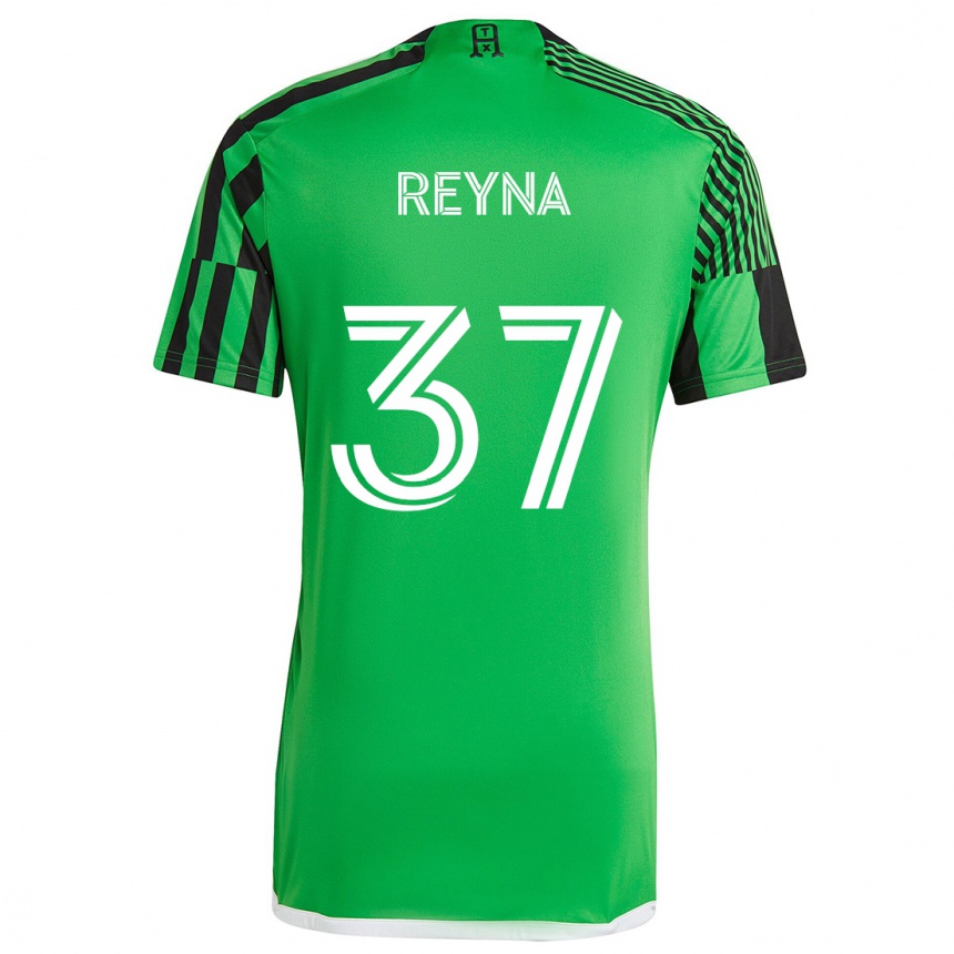 Niño Fútbol Camiseta Joah Reyna #37 Verde Negro 1ª Equipación 2024/25