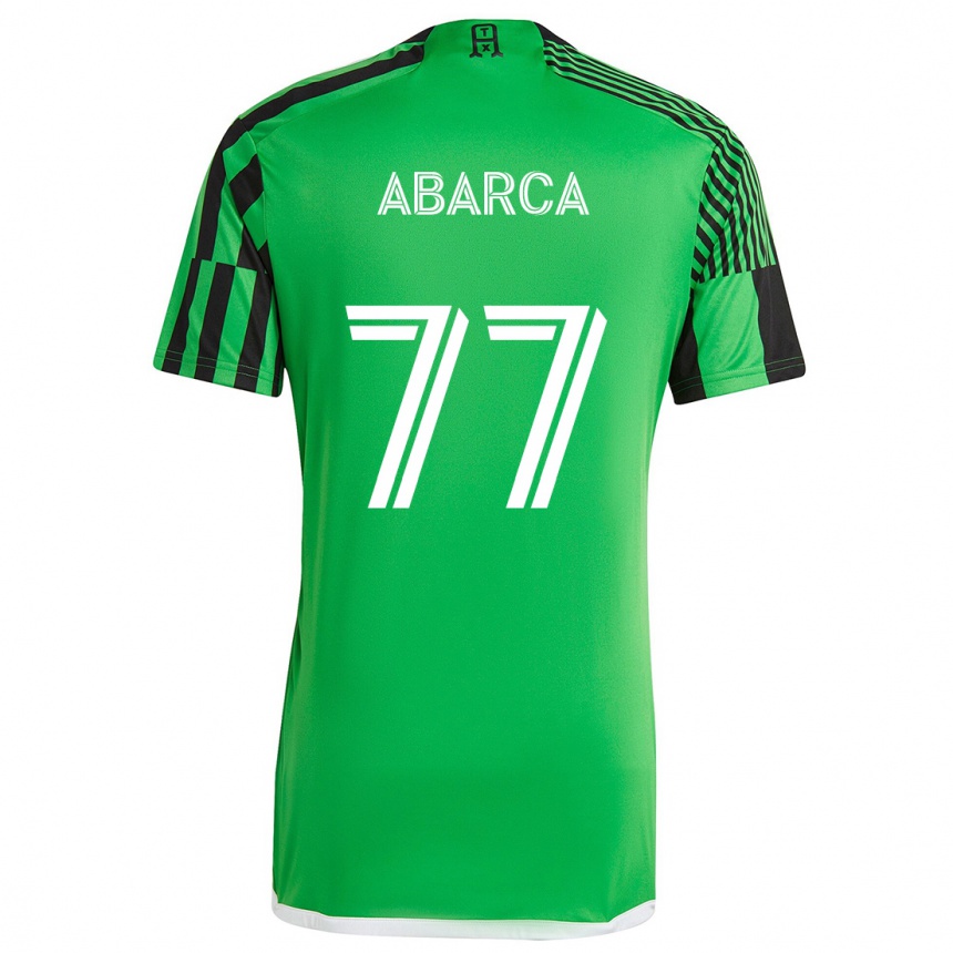 Niño Fútbol Camiseta Diego Abarca #77 Verde Negro 1ª Equipación 2024/25