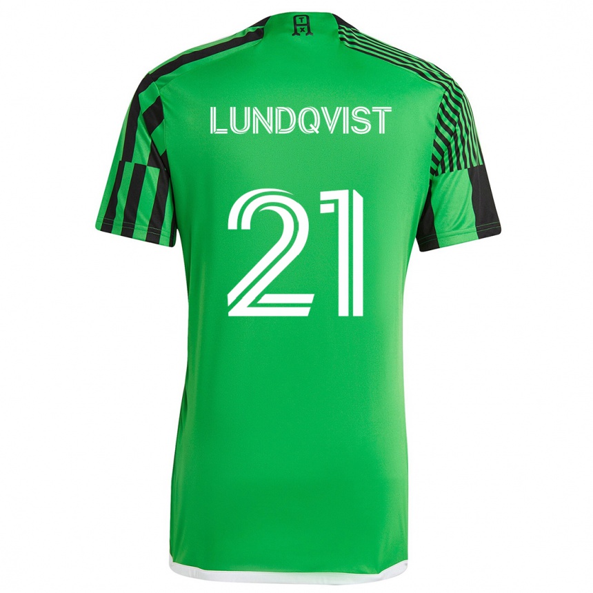 Niño Fútbol Camiseta Adam Lundqvist #21 Verde Negro 1ª Equipación 2024/25