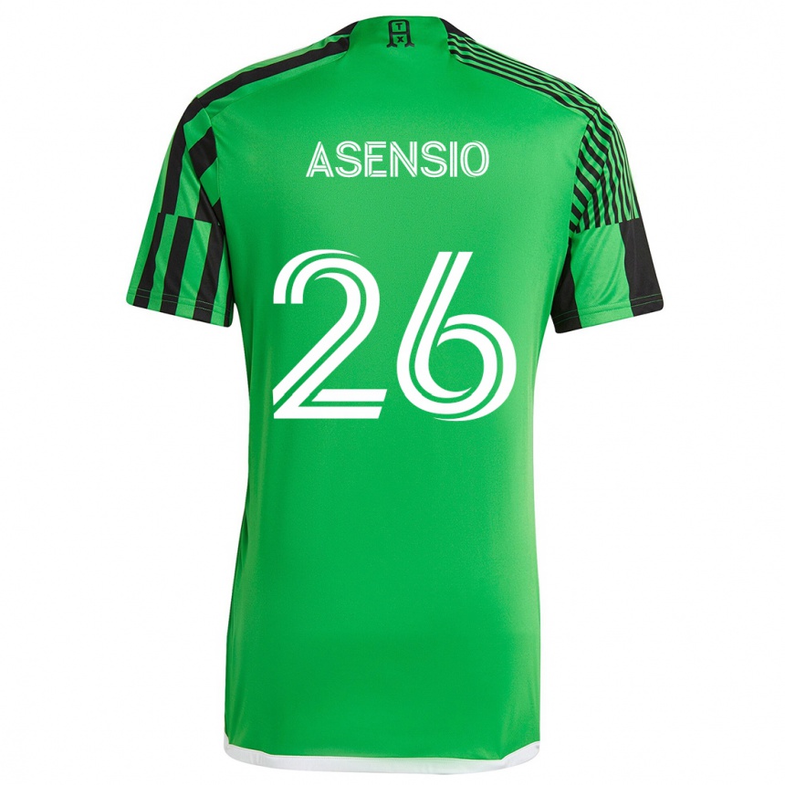 Niño Fútbol Camiseta Charlie Asensio #26 Verde Negro 1ª Equipación 2024/25