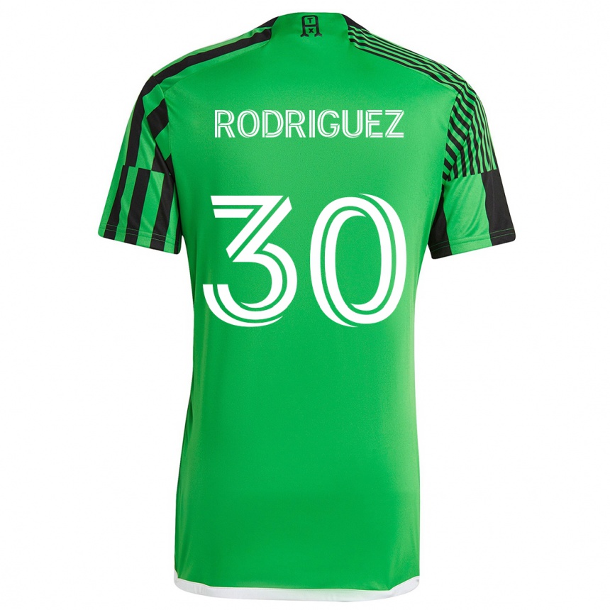 Niño Fútbol Camiseta Memo Rodríguez #30 Verde Negro 1ª Equipación 2024/25