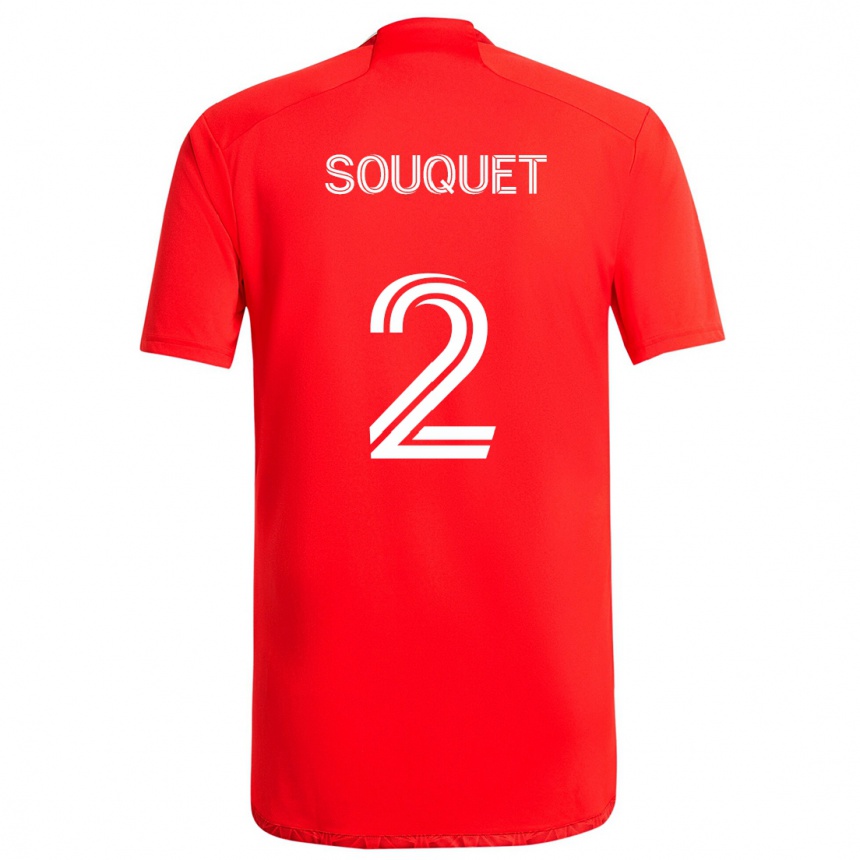 Niño Fútbol Camiseta Arnaud Souquet #2 Rojo Blanco 1ª Equipación 2024/25