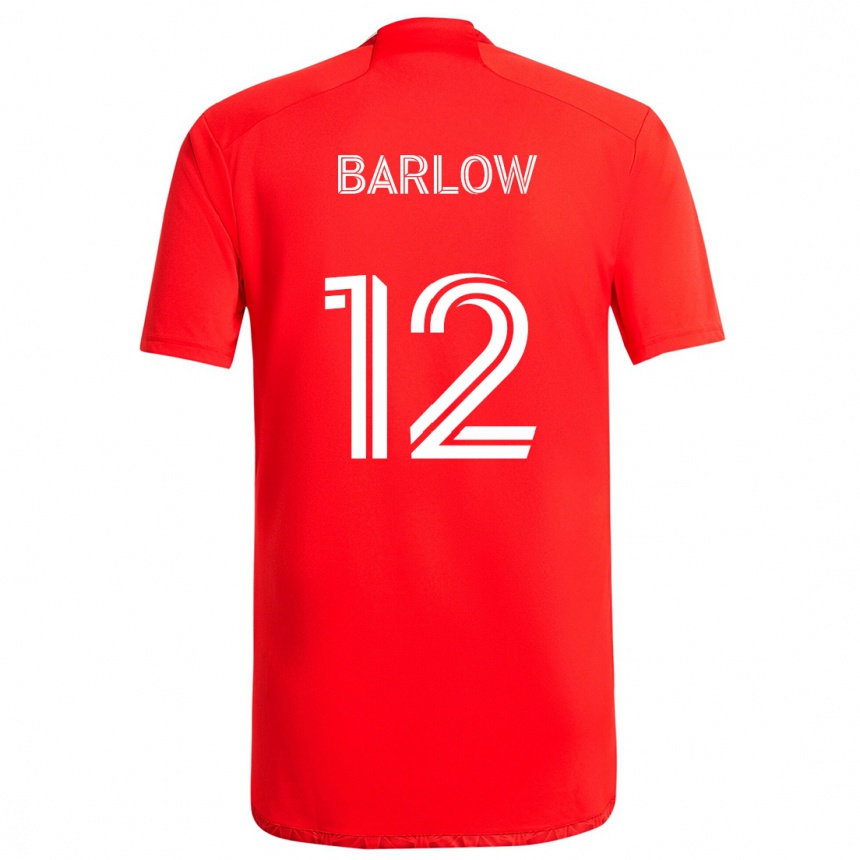 Niño Fútbol Camiseta Tom Barlow #12 Rojo Blanco 1ª Equipación 2024/25