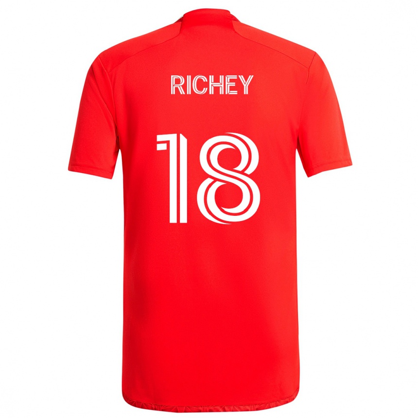 Niño Fútbol Camiseta Spencer Richey #18 Rojo Blanco 1ª Equipación 2024/25