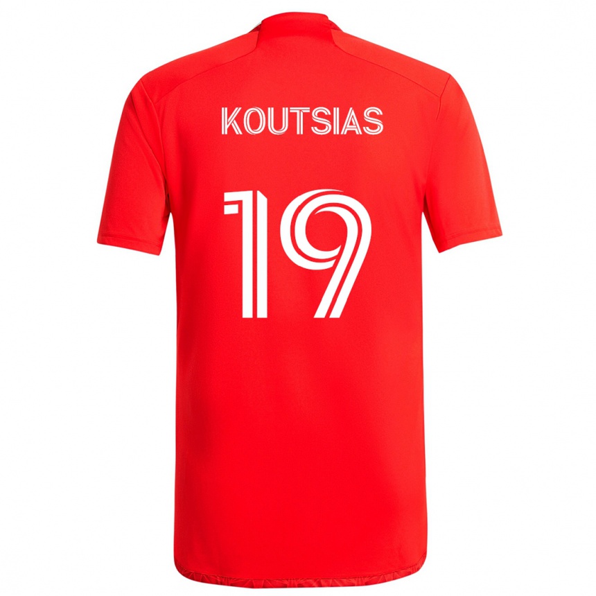 Niño Fútbol Camiseta Georgios Koutsias #19 Rojo Blanco 1ª Equipación 2024/25