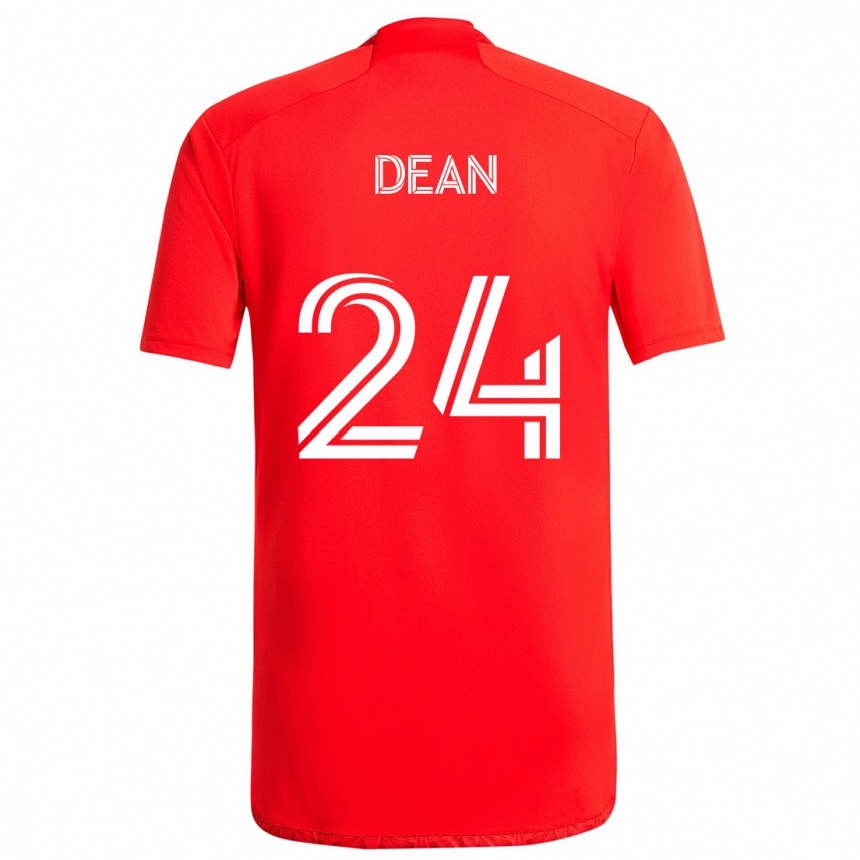 Niño Fútbol Camiseta Jonathan Dean #24 Rojo Blanco 1ª Equipación 2024/25