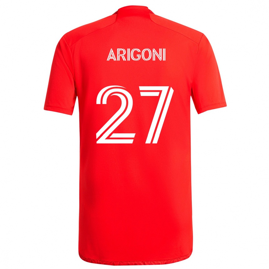 Niño Fútbol Camiseta Allan Arigoni #27 Rojo Blanco 1ª Equipación 2024/25