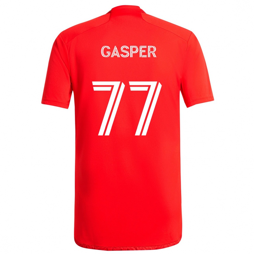 Niño Fútbol Camiseta Chase Gasper #77 Rojo Blanco 1ª Equipación 2024/25