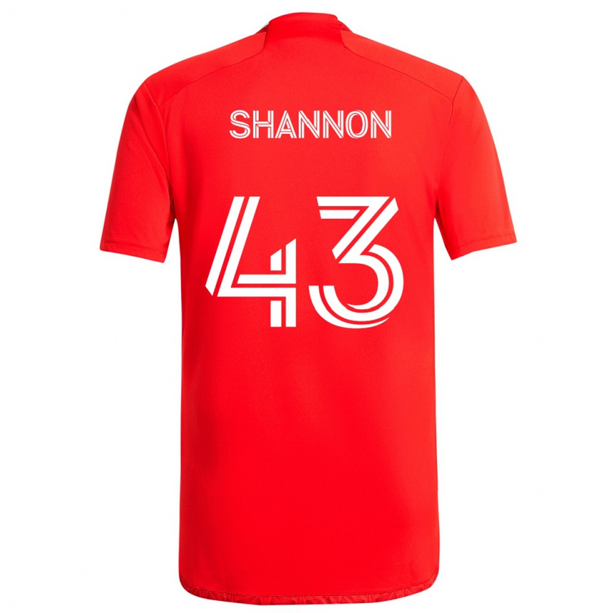 Niño Fútbol Camiseta Jaylen Shannon #43 Rojo Blanco 1ª Equipación 2024/25