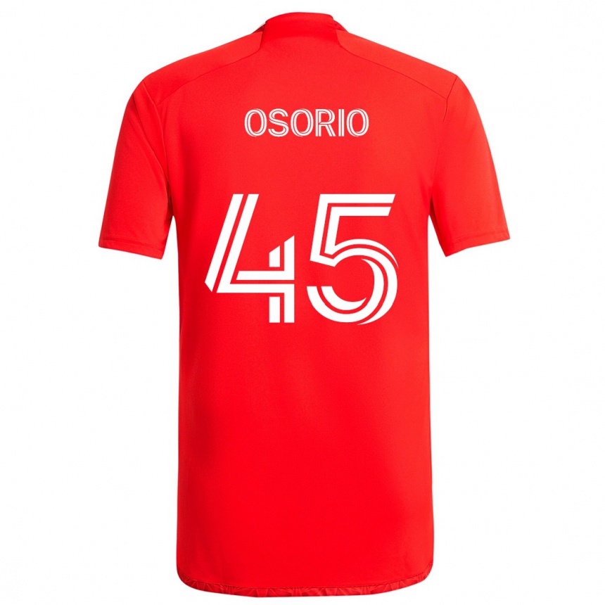 Niño Fútbol Camiseta Harold Osorio #45 Rojo Blanco 1ª Equipación 2024/25