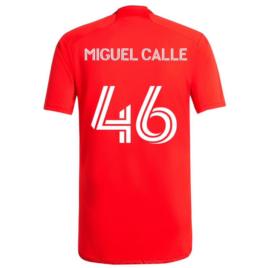 Niño Fútbol Camiseta Juan Miguel Calle #46 Rojo Blanco 1ª Equipación 2024/25