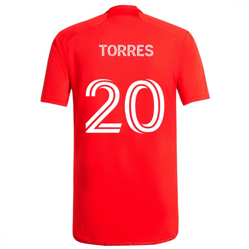 Niño Fútbol Camiseta Jairo Torres #20 Rojo Blanco 1ª Equipación 2024/25