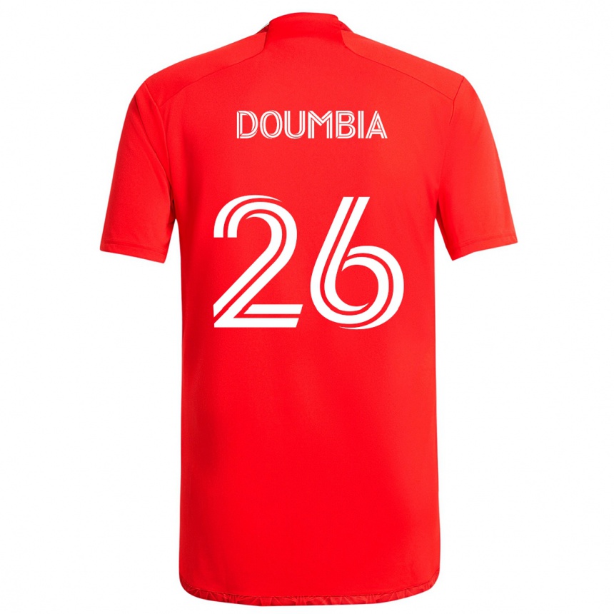 Niño Fútbol Camiseta Ousmane Doumbia #26 Rojo Blanco 1ª Equipación 2024/25