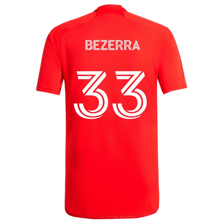 Niño Fútbol Camiseta Victor Bezerra #33 Rojo Blanco 1ª Equipación 2024/25