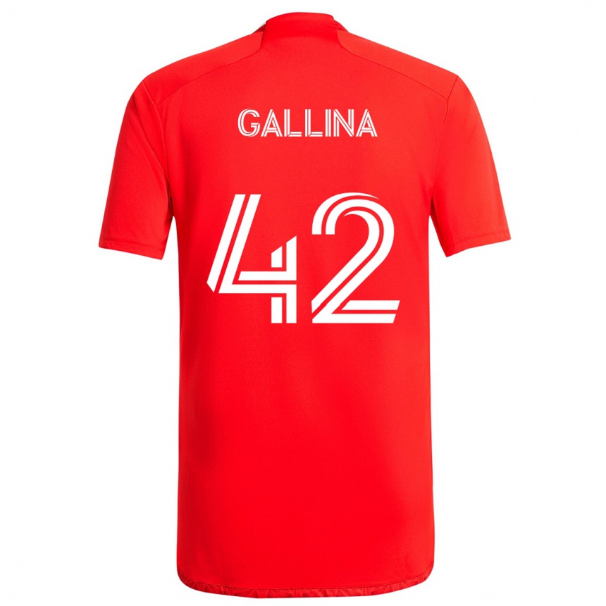 Niño Fútbol Camiseta Henrique Gallina #42 Rojo Blanco 1ª Equipación 2024/25