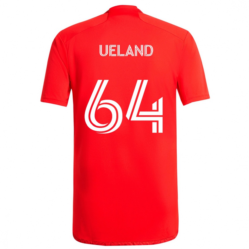 Niño Fútbol Camiseta Andreas Ueland #64 Rojo Blanco 1ª Equipación 2024/25