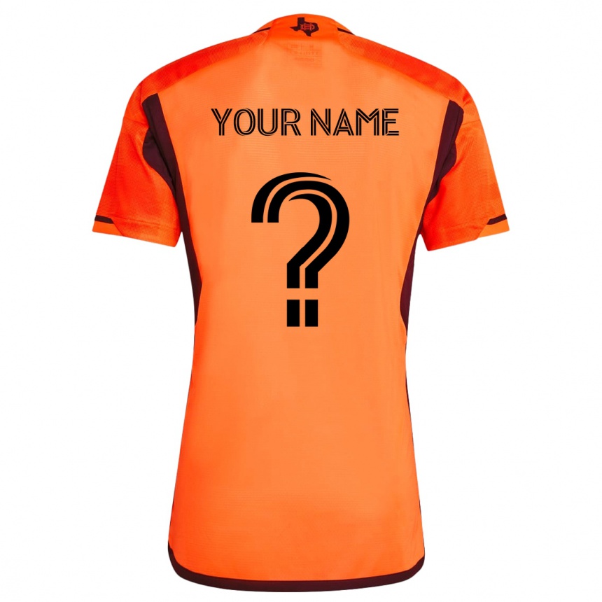 Niño Fútbol Camiseta Su Nombre #0 Naranja Negro 1ª Equipación 2024/25