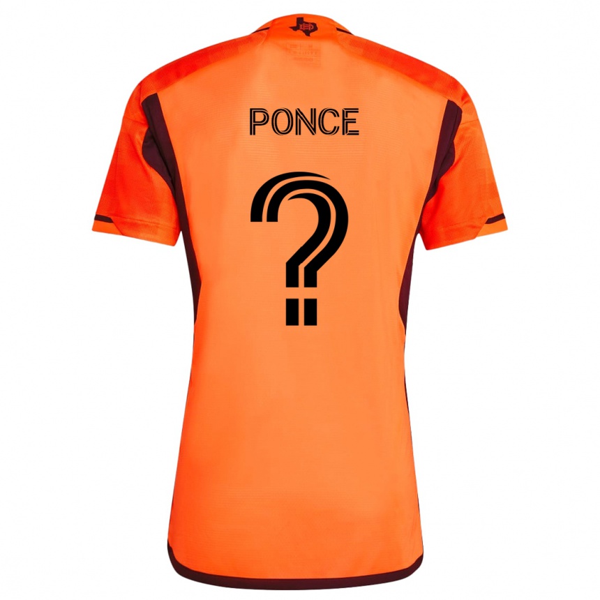 Niño Fútbol Camiseta Ezequiel Ponce #0 Naranja Negro 1ª Equipación 2024/25