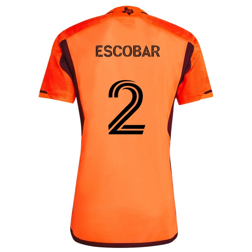 Niño Fútbol Camiseta Franco Escobar #2 Naranja Negro 1ª Equipación 2024/25