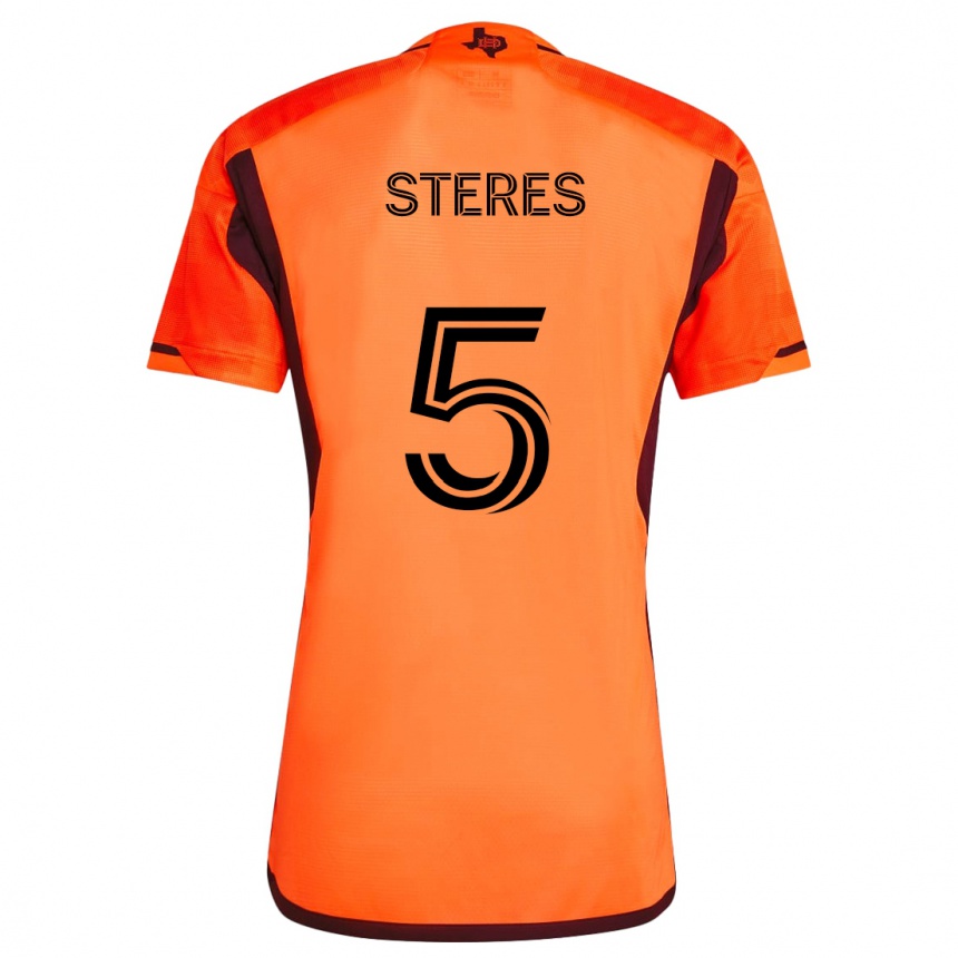 Niño Fútbol Camiseta Daniel Steres #5 Naranja Negro 1ª Equipación 2024/25