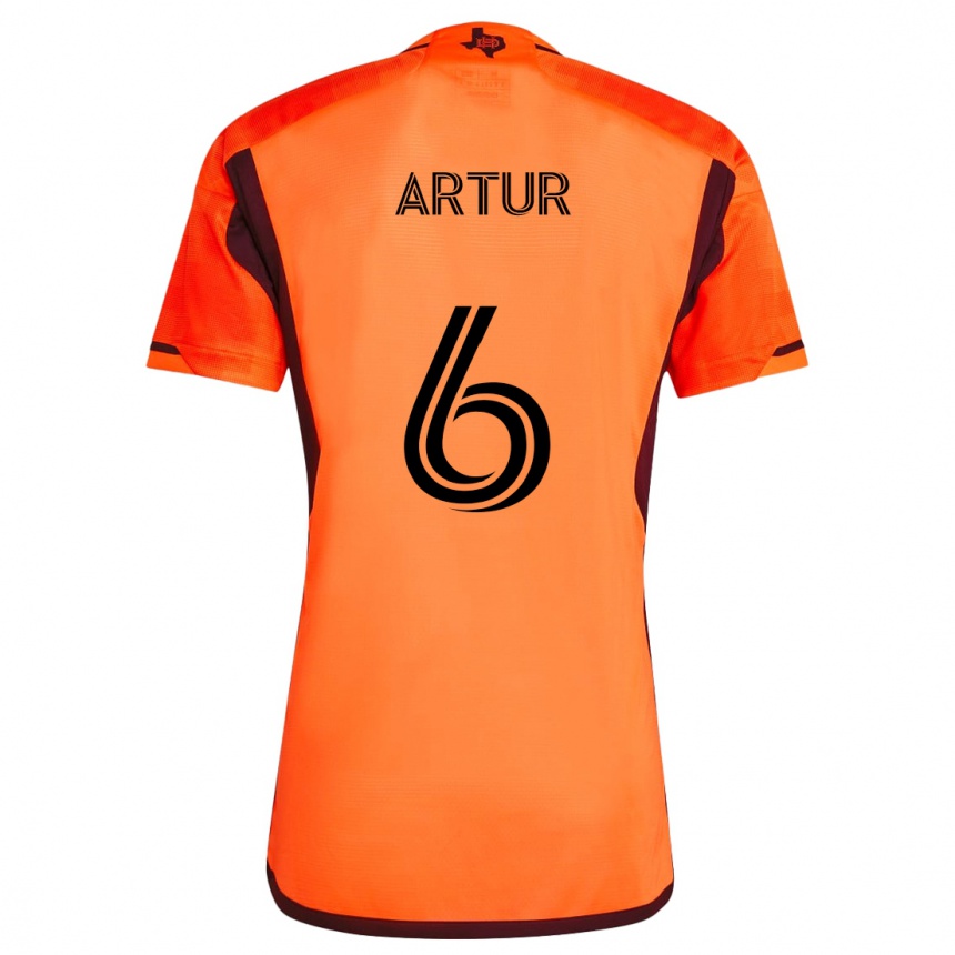 Niño Fútbol Camiseta Artur #6 Naranja Negro 1ª Equipación 2024/25