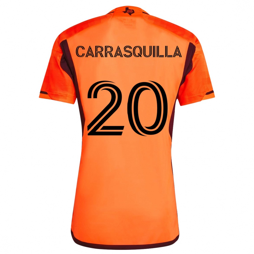 Niño Fútbol Camiseta Adalberto Carrasquilla #20 Naranja Negro 1ª Equipación 2024/25