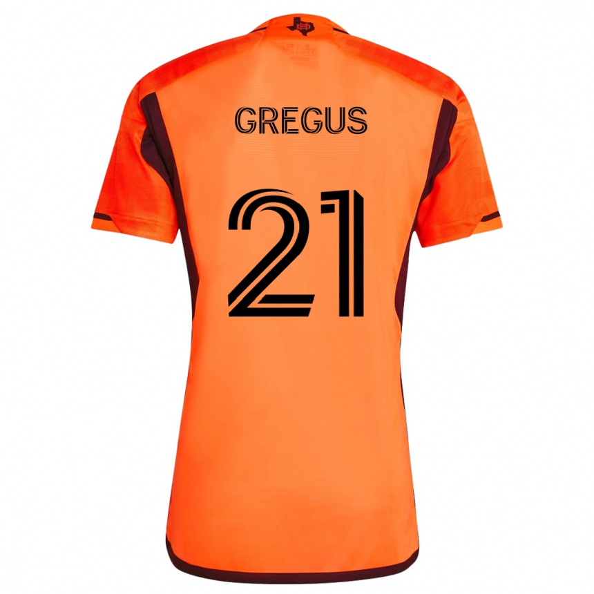 Niño Fútbol Camiseta Ján Gregus #21 Naranja Negro 1ª Equipación 2024/25