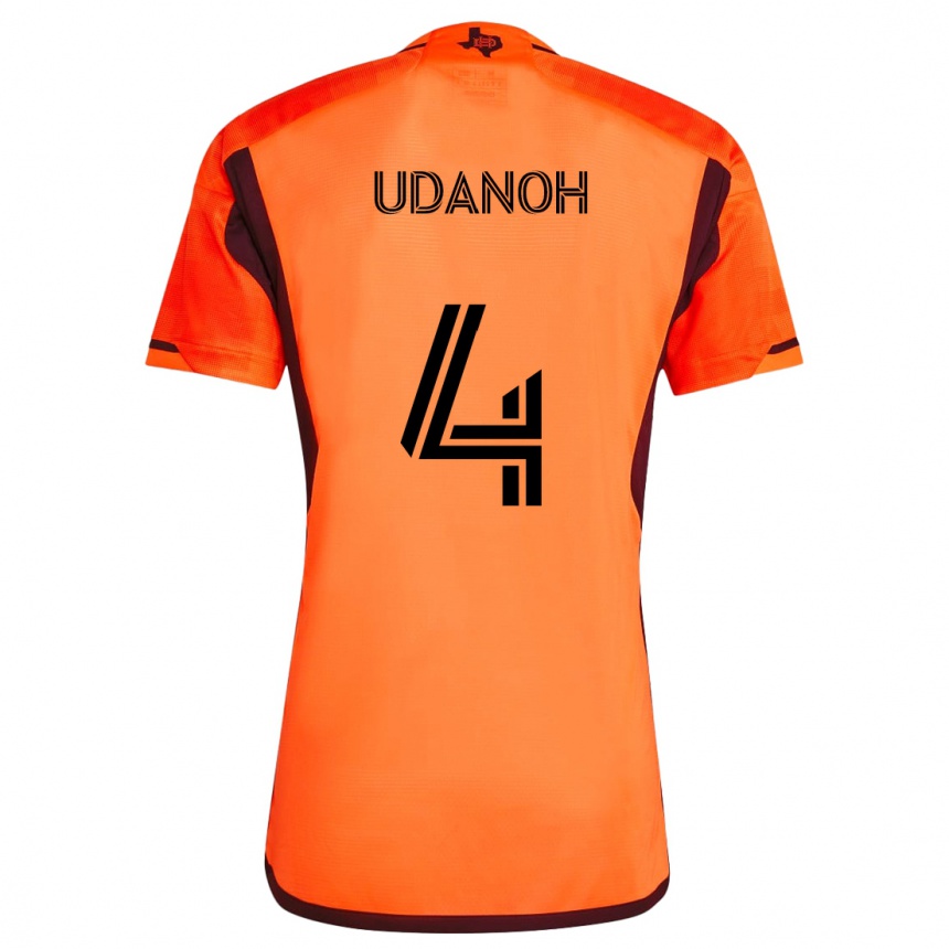 Niño Fútbol Camiseta Iffy Udanoh #4 Naranja Negro 1ª Equipación 2024/25