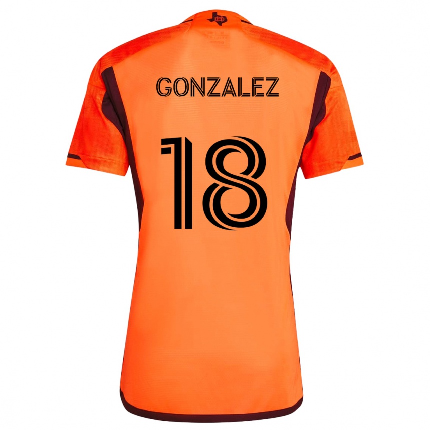 Niño Fútbol Camiseta Diego Gonzalez #18 Naranja Negro 1ª Equipación 2024/25