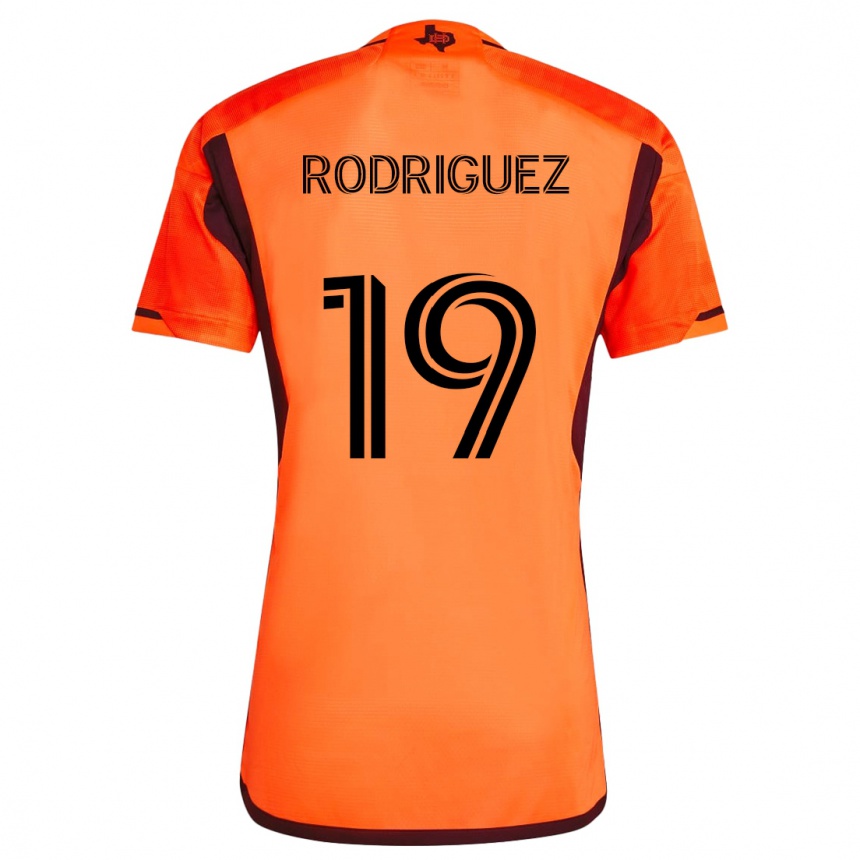 Niño Fútbol Camiseta Sebastian Rodriguez #19 Naranja Negro 1ª Equipación 2024/25