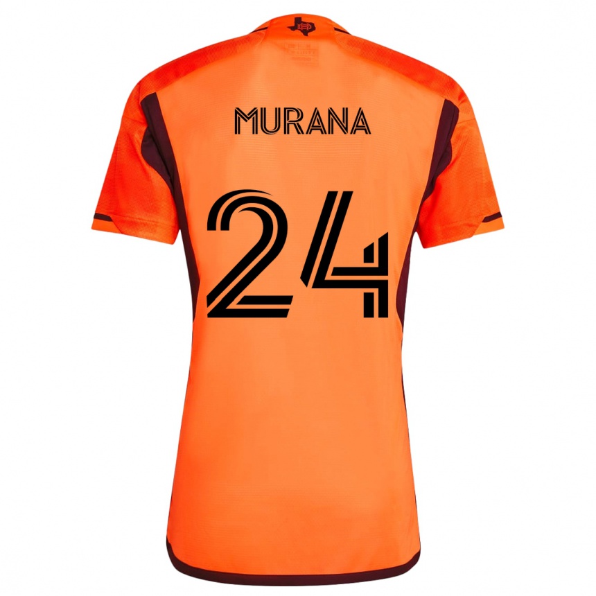 Niño Fútbol Camiseta Mujeeb Murana #24 Naranja Negro 1ª Equipación 2024/25