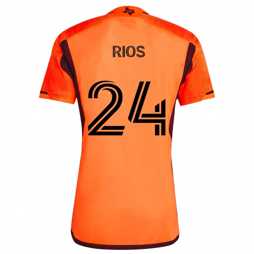 Niño Fútbol Camiseta Paolo Ríos #24 Naranja Negro 1ª Equipación 2024/25