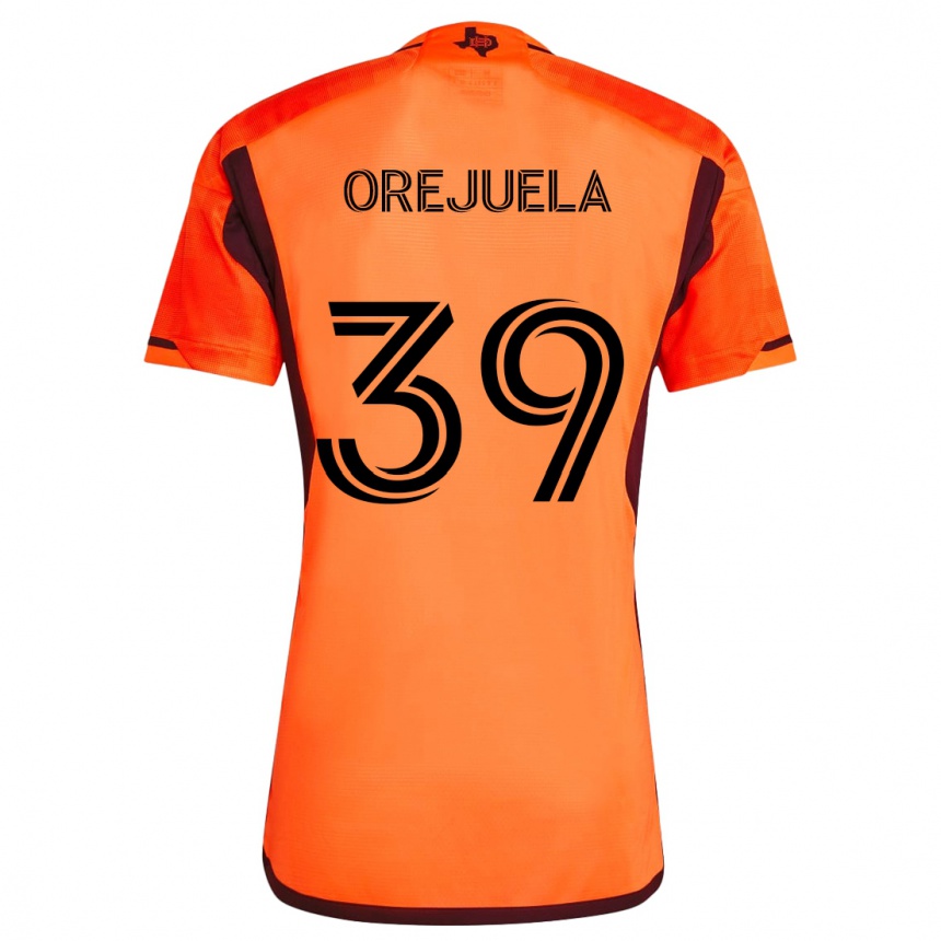 Niño Fútbol Camiseta Jesus Orejuela #39 Naranja Negro 1ª Equipación 2024/25