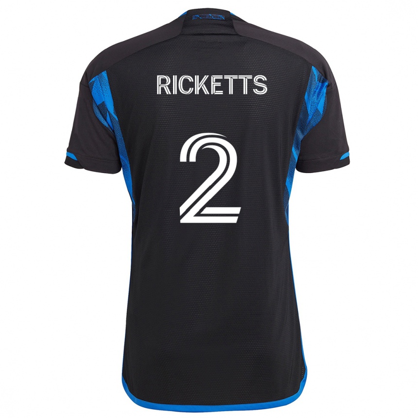 Niño Fútbol Camiseta Jamar Ricketts #2 Azul Negro 1ª Equipación 2024/25