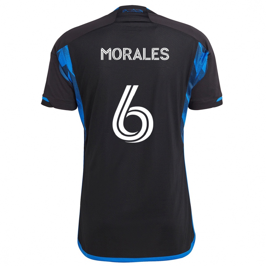 Niño Fútbol Camiseta Alfredo Morales #6 Azul Negro 1ª Equipación 2024/25