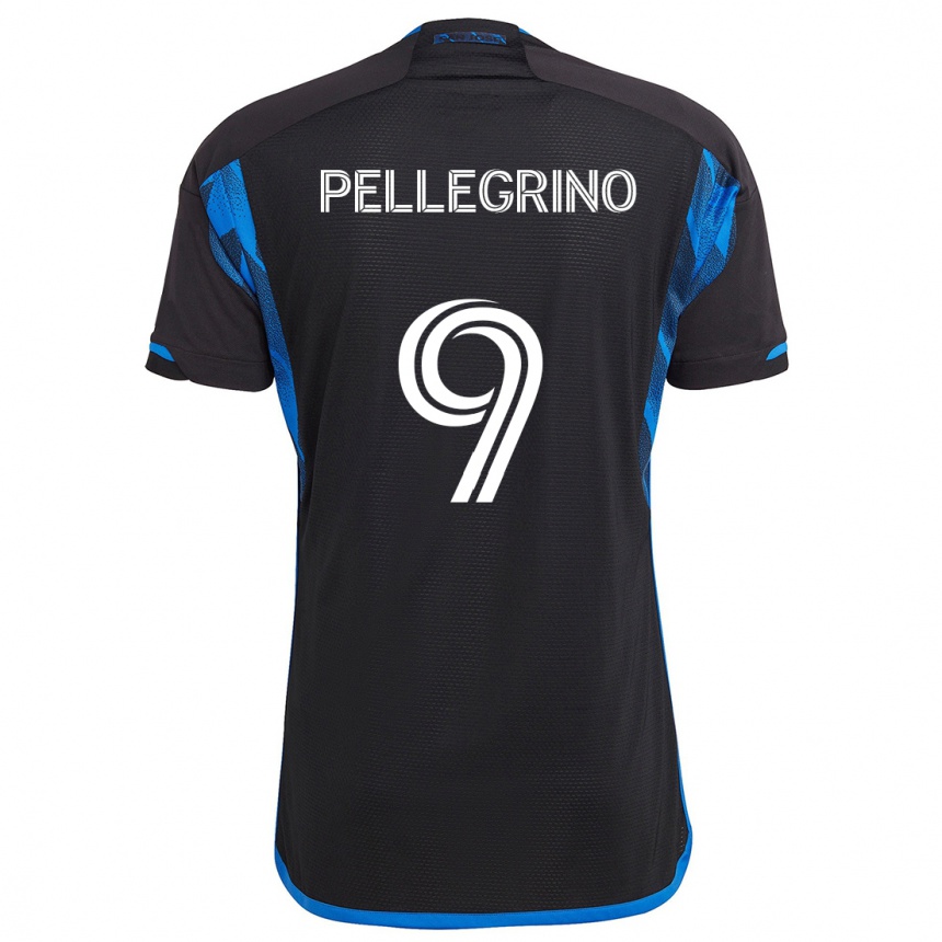 Niño Fútbol Camiseta Amahl Pellegrino #9 Azul Negro 1ª Equipación 2024/25